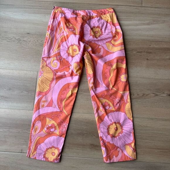 The Limited Retro Pink Orange Floral Stretch Twill Pants - Picture 4 of 5